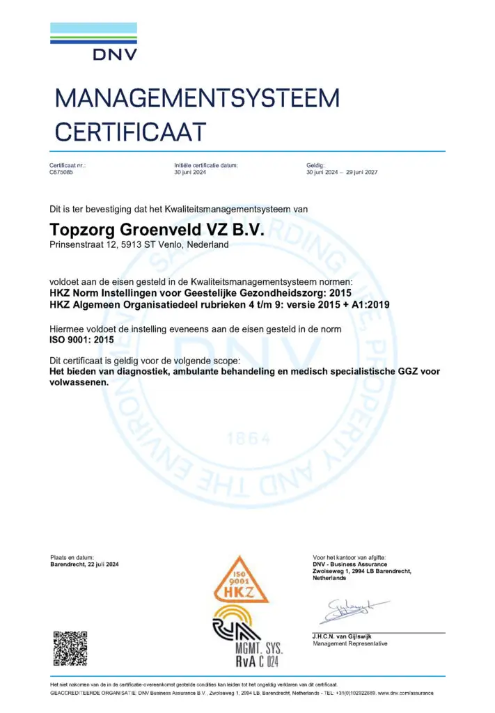 Iso 9001 ggz